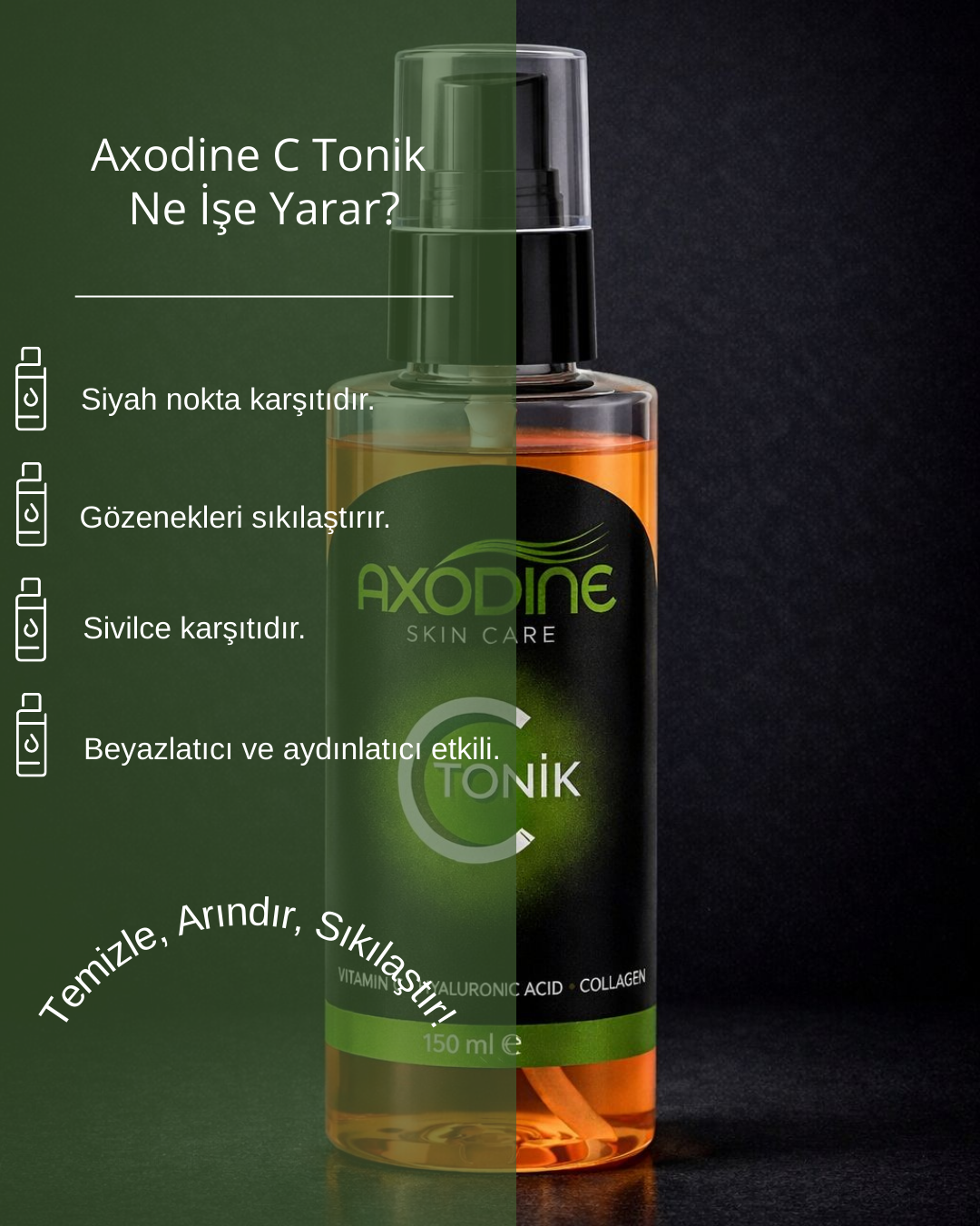 Gözenek Sıkılaştırıcı Leke Karşıtı Canlandırıcı Nemlendirici Yüz Temizleyici C Vitamin Tonik 150 ml
