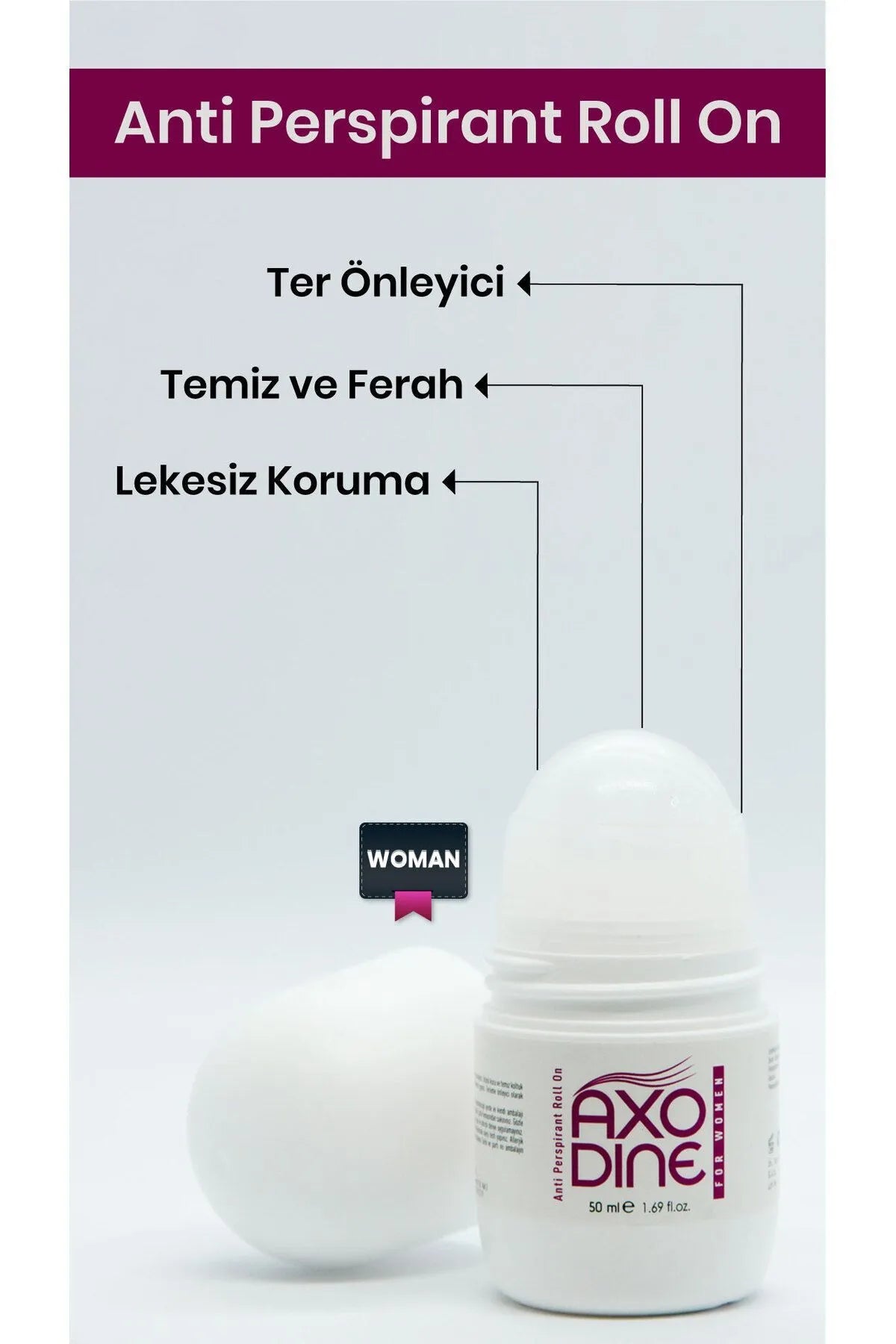 Anti-perspirant Roll On Kadınlar Için Ter Kokusu Önleyici Lekesiz 50 ml X 2 Adet