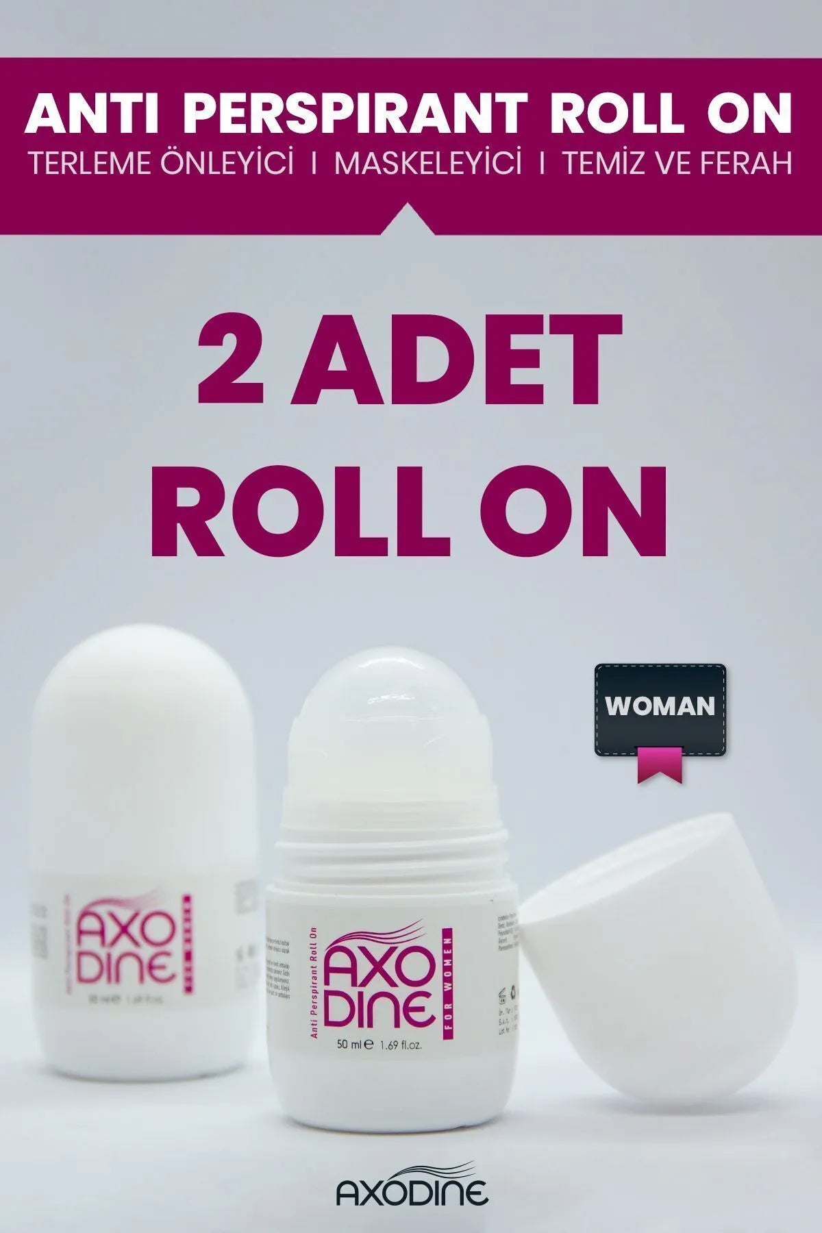 Anti-perspirant Roll On Kadınlar Için Ter Kokusu Önleyici Lekesiz 50 ml X 2 Adet