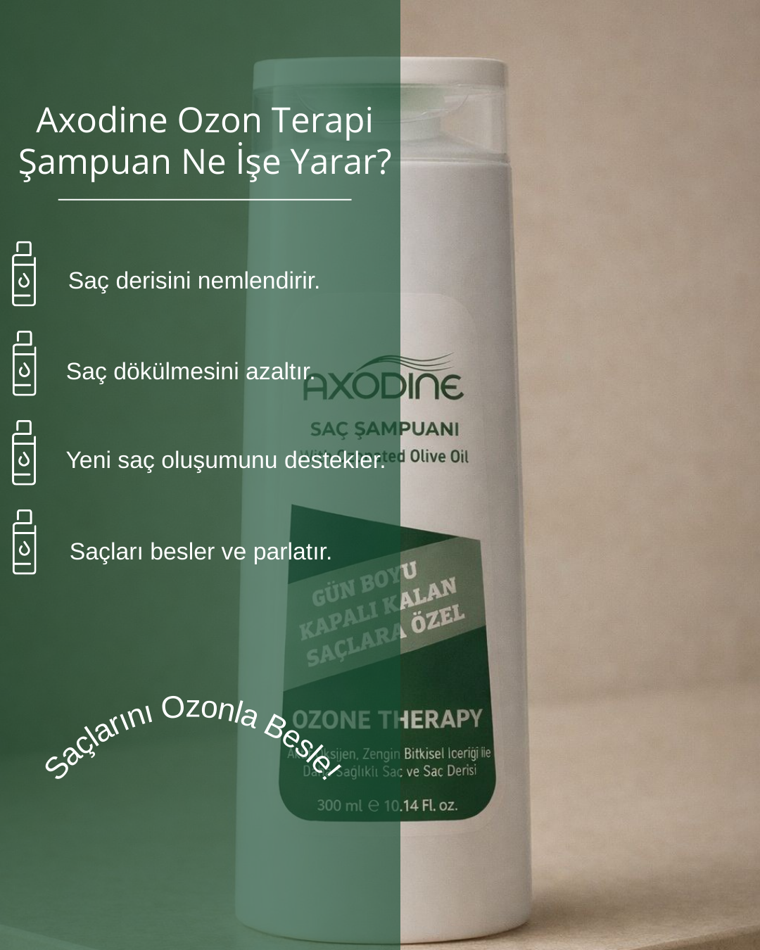 Gün Boyu Kapalı Kalan Saçlara Özel Ozon Terapi Şampuan 300 ML