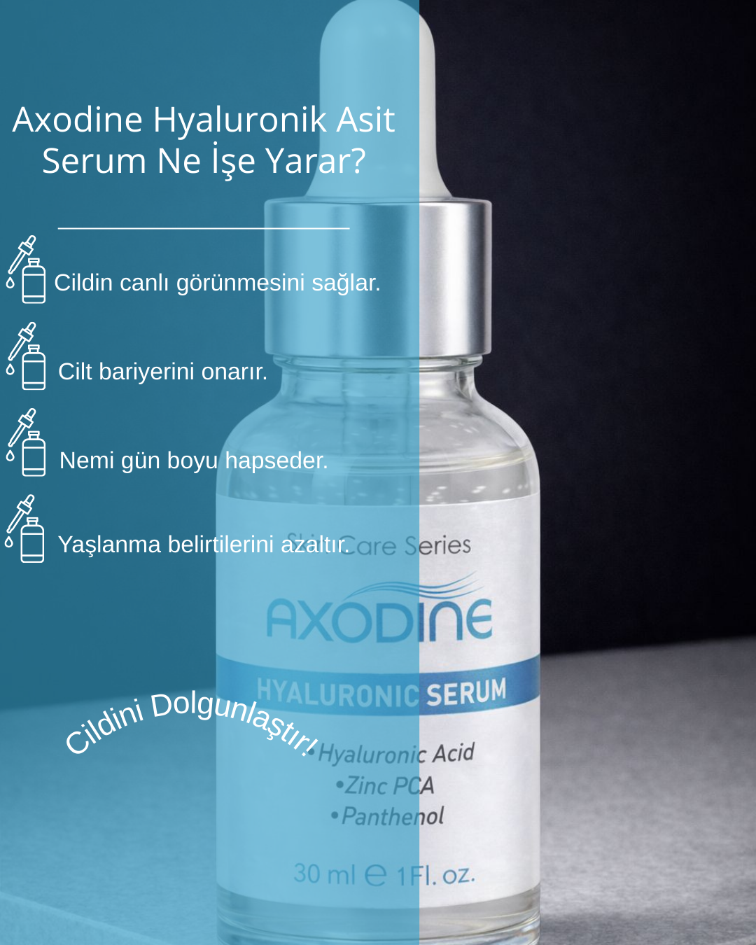 Nemlendirici Dolgunlaştırıcı Canlandırıcı Hyalüronik Asit Serum 30 ml